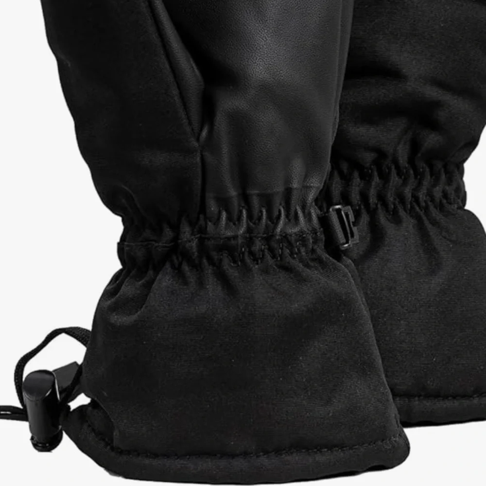 - Womens Ski Gloves Black with cinch