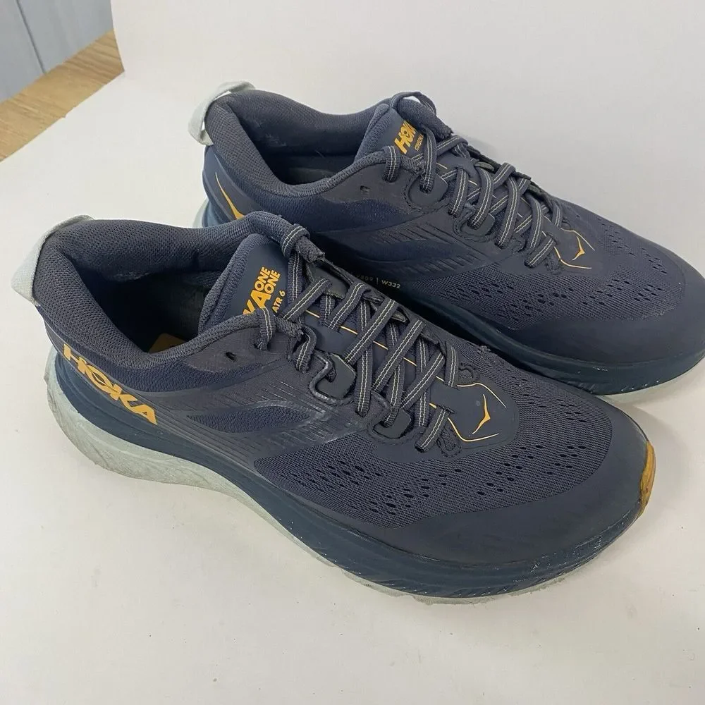 Hoka One One Stinson ATR 6 Men Size 8.5 Blue Athletic Running Shoes 3658