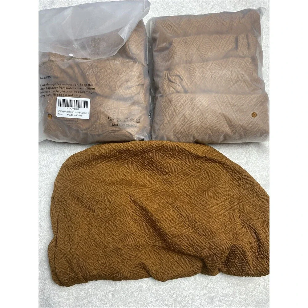 NORTHERN BROTHERS 8 Brown Seat Covers Dining Room Kitchen Chair Covers