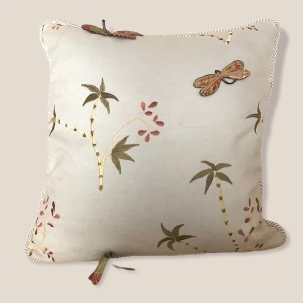 Austin Horn Classics dragonfly embroidered pillow