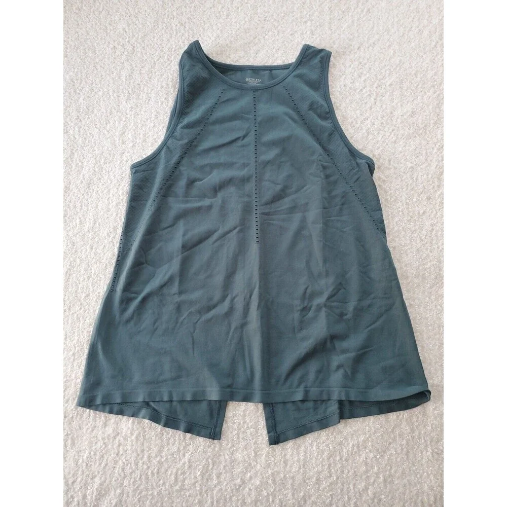 Athleta LG Women's Sleeveless Split Back Tank Top Teal