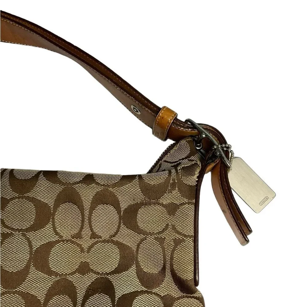 VTG Coach Hobo Signature Canvas Leather Brown Tote Handbag Purse Style #6347