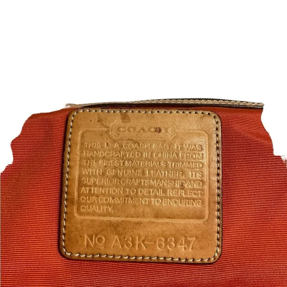 VTG Coach Hobo Signature Canvas Leather Brown Tote Handbag Purse Style #6347