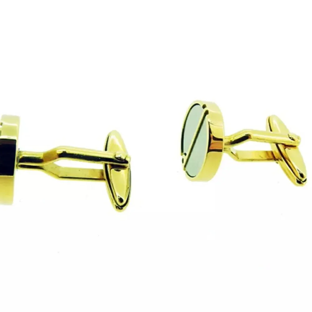 dunhill cuff 2 items set Silver & Gold Hardware Authentic used