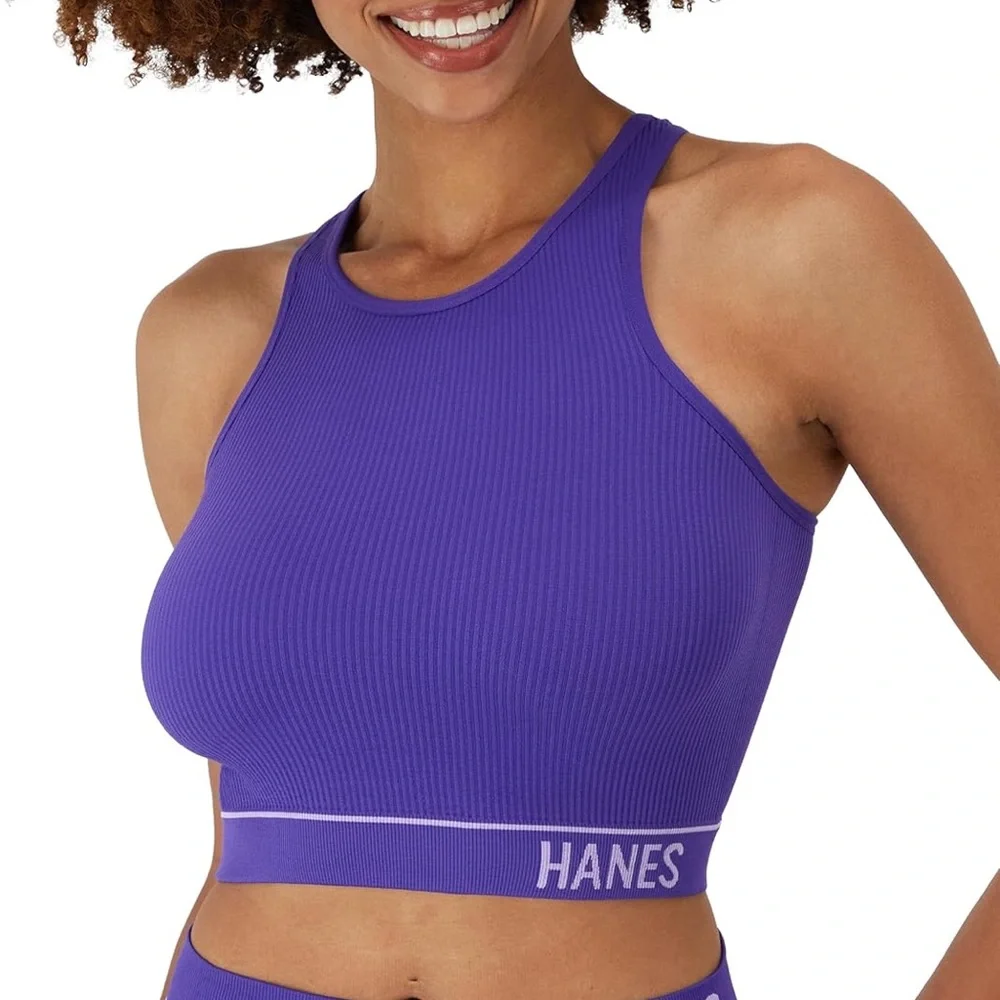 Hanes Women's Originals Ribbed Crop Bralette
