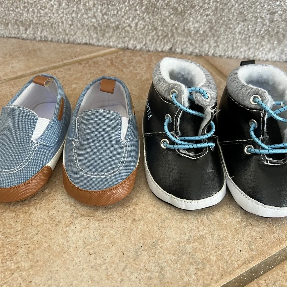 Baby Shoes Set - Denim and Black