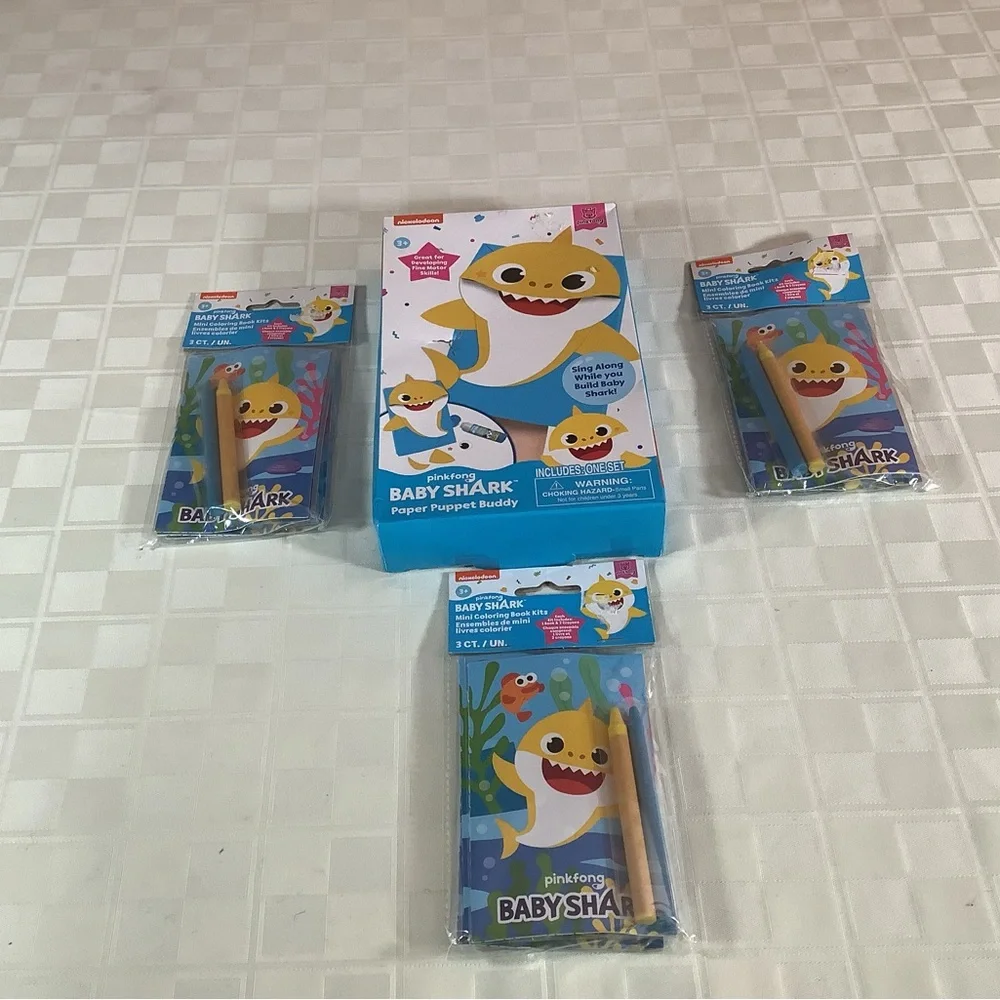 New Baby Shark Paper Puppet Buddy & party favors Set