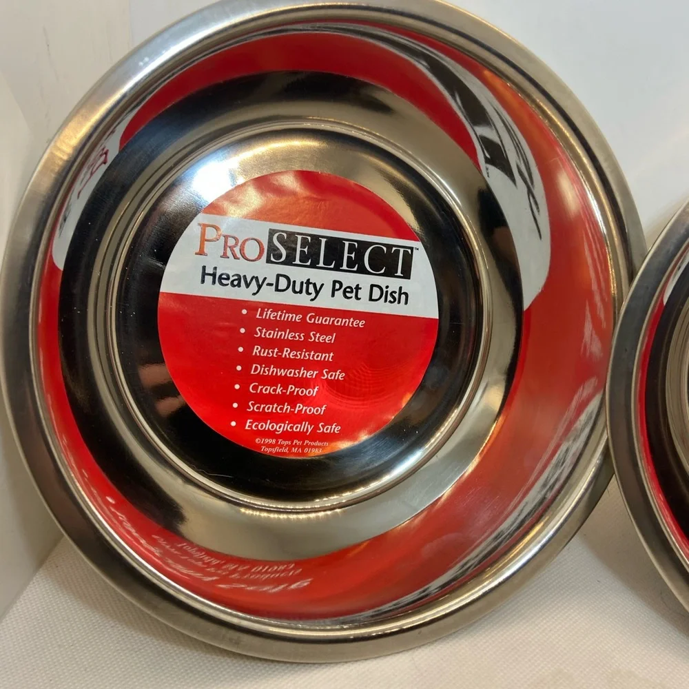 Pro-Select stainless steel dog dish set of two 2 quart