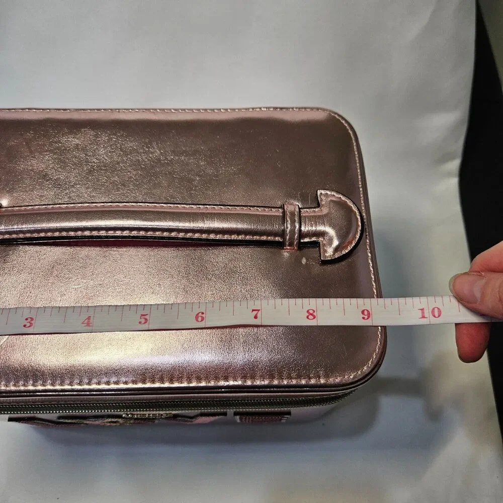 Victoria's Secret Love Runway Vanity Case Metallic Pink Sequin Makeup Cosmetic