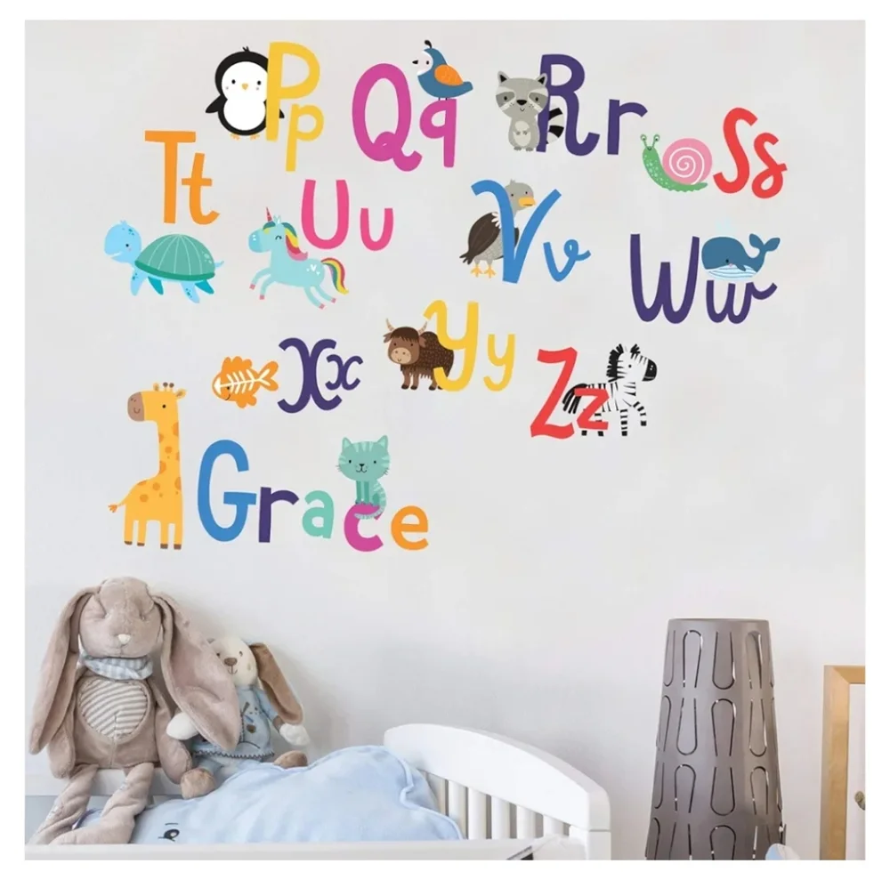 Alphabet Wall Decals for Kids Rooms ABC Toddler Boy and Girl Playroom Décor New