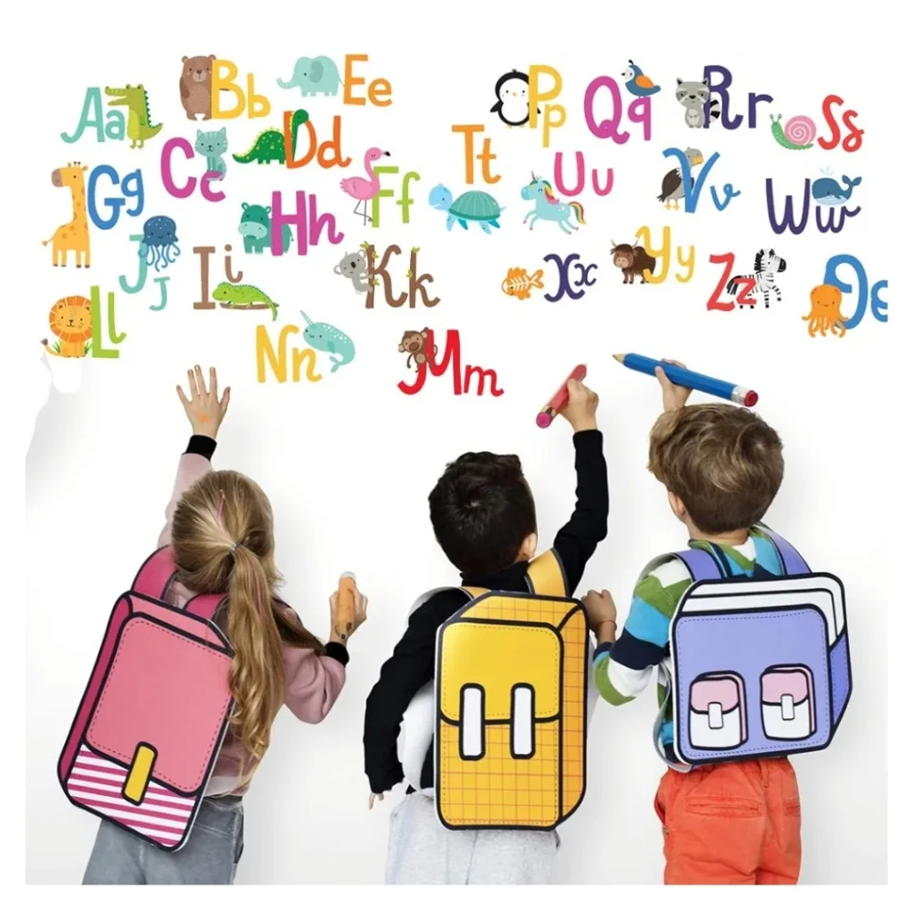 Alphabet Wall Decals for Kids Rooms ABC Toddler Boy and Girl Playroom Décor New