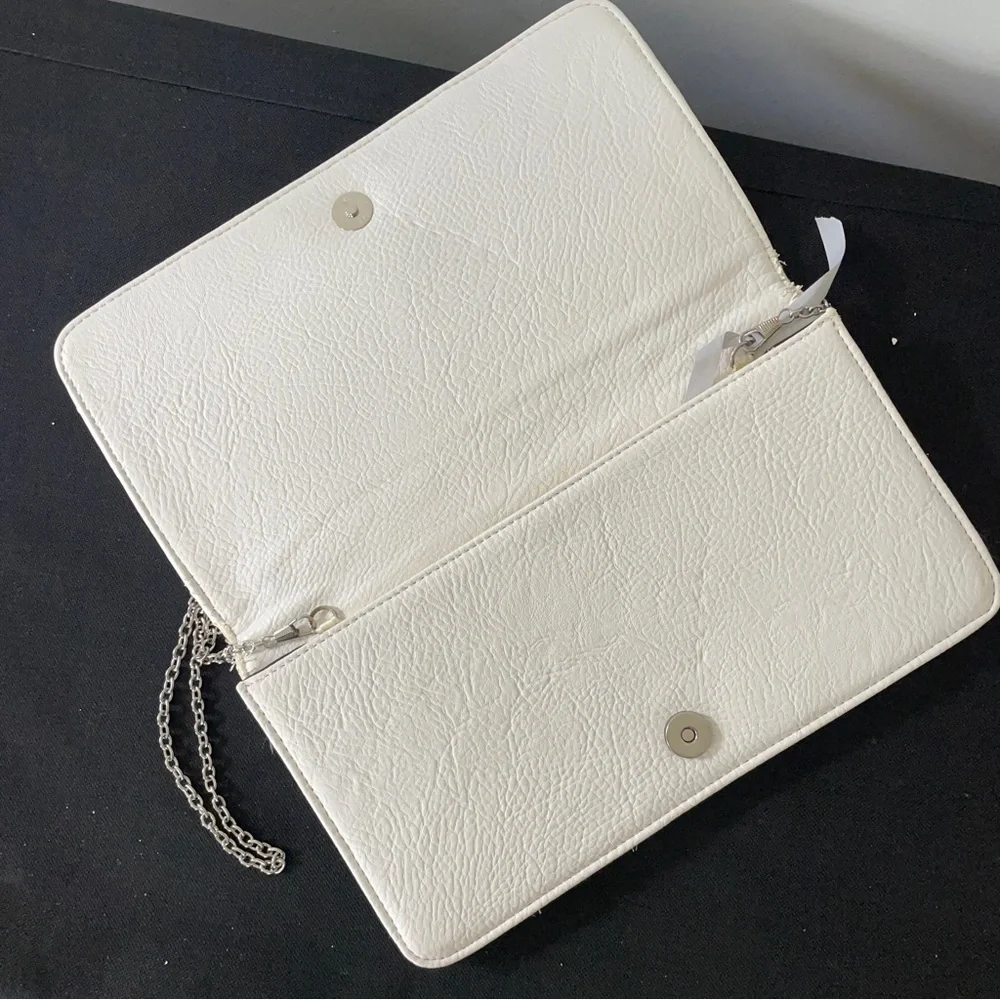 Unbranded Chevron Clutch Navy Blue White Envelope Crossbody