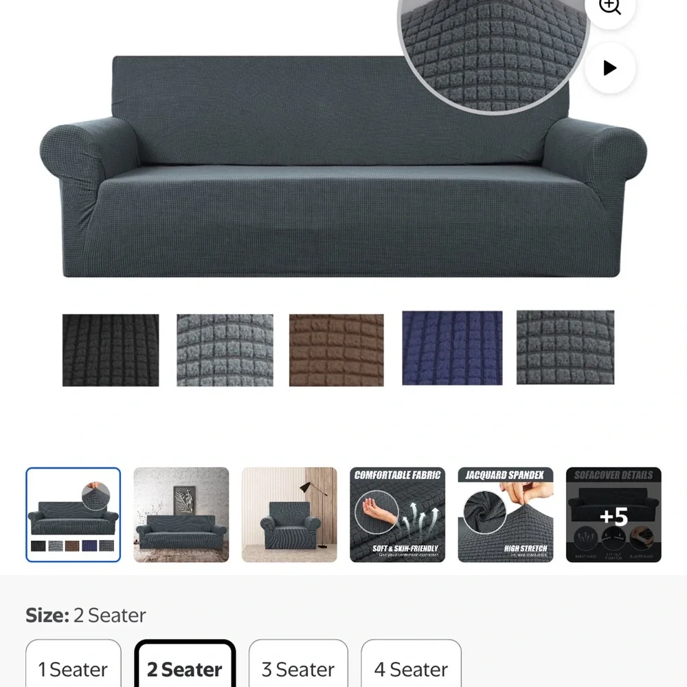 Elegant Gray Sofa Cover