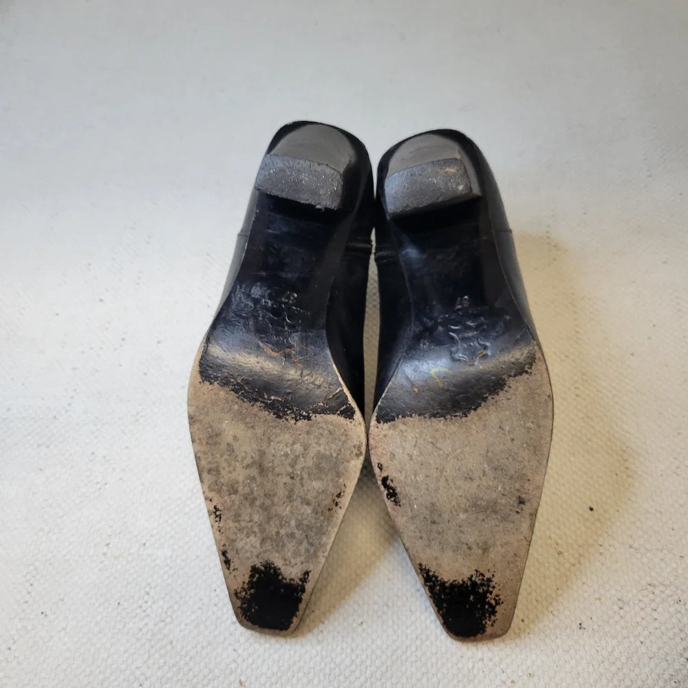Spatarella Napoli Size 37 Vintage Square Toe Side Zip Booties