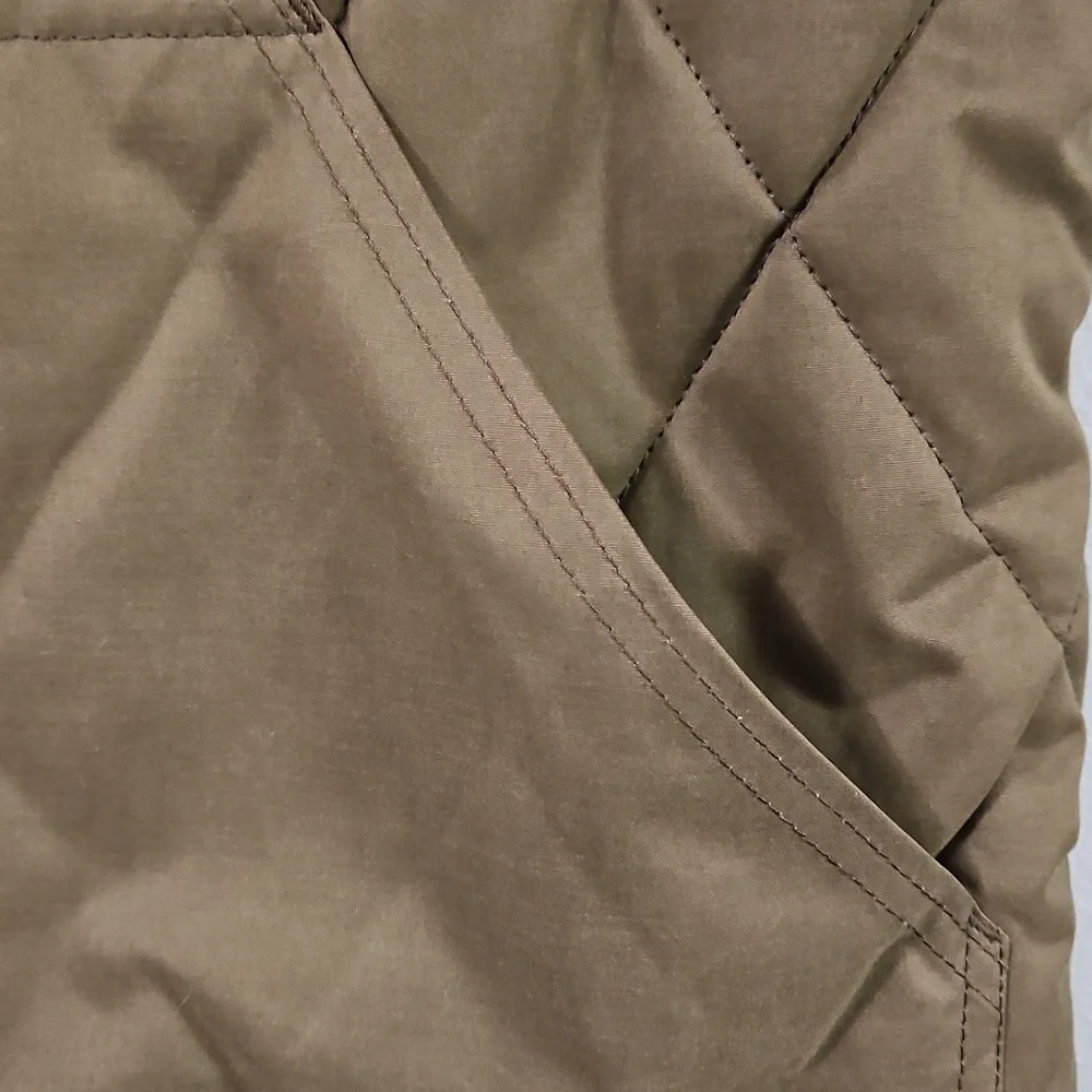 Ocean Coast Quilted Camo Lined Green Zip-Up Men's Vest W/Pockets Size M  #1022