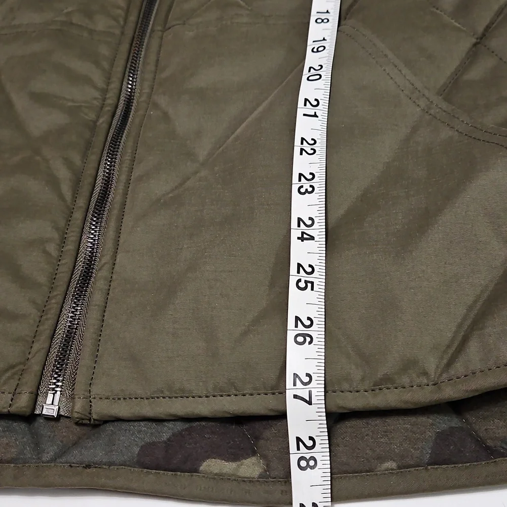 Ocean Coast Quilted Camo Lined Green Zip-Up Men's Vest W/Pockets Size M  #1022