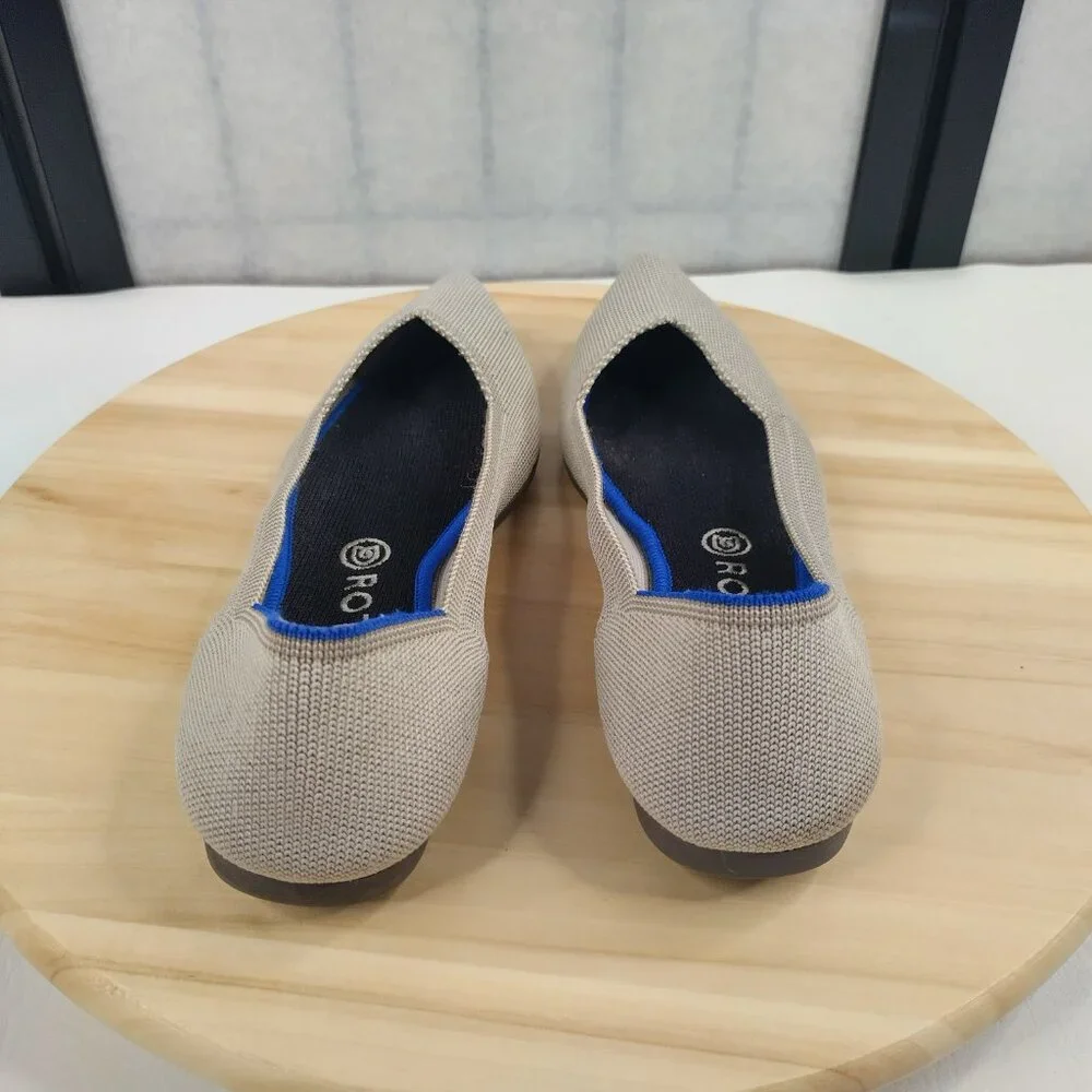 Rothy's Points Classic Light Gray Slip-On Washable Flats Shoes Women US 9.5