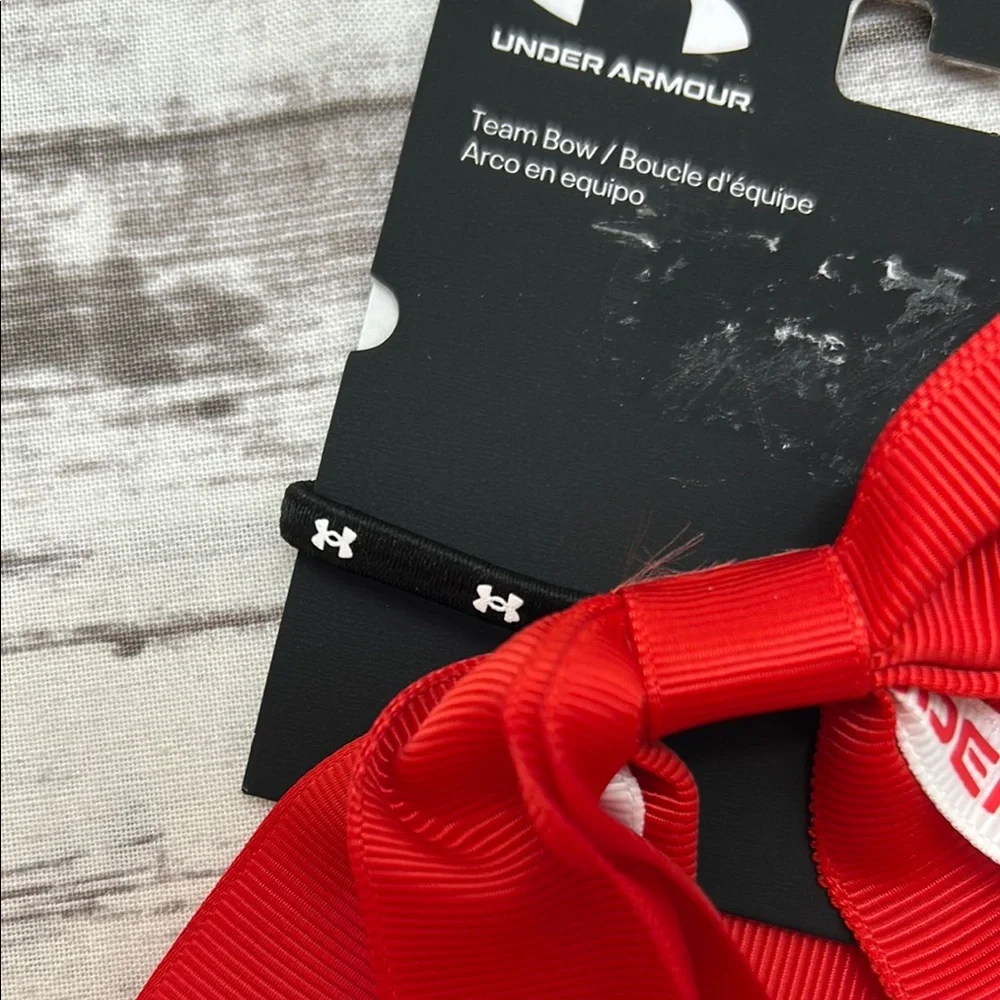 Under Armour Red and White Hair Bow Accessory