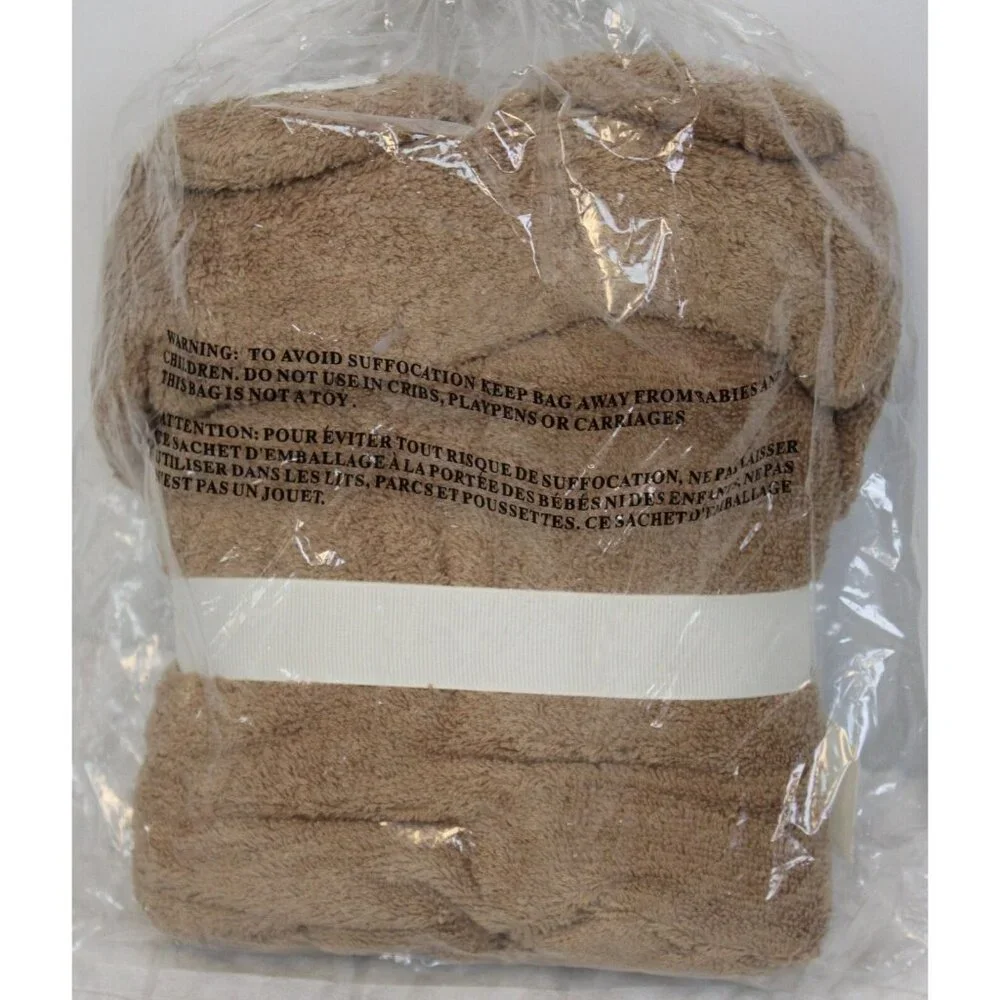 NEW Pottery Barn Kids Baby Hooded Towel Wrap Brown Bear Nursery Shower Gift