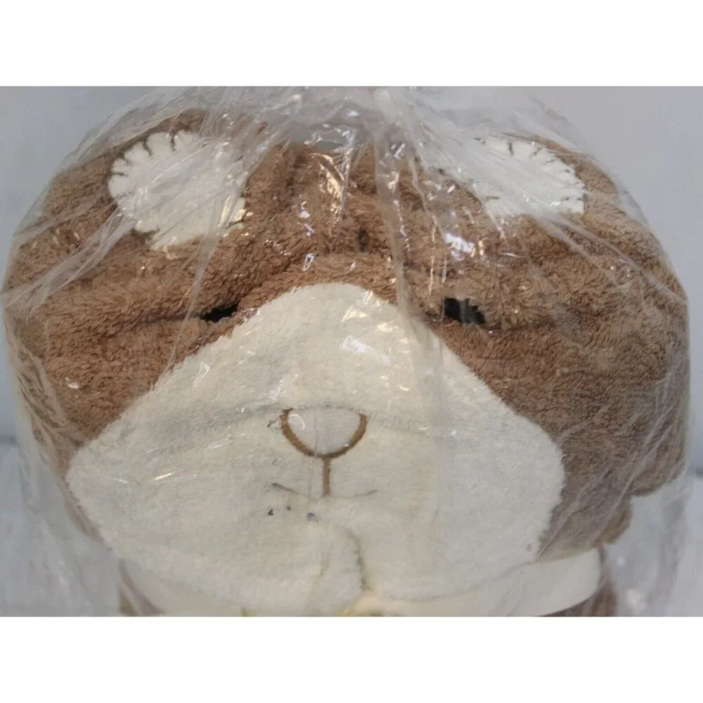 NEW Pottery Barn Kids Baby Hooded Towel Wrap Brown Bear Nursery Shower Gift