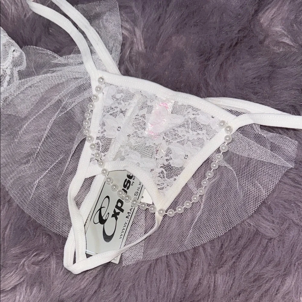 2pc Elegant White Lace Lingerie