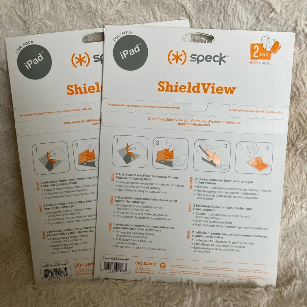 NWT Speck ShieldView Set of Two iPad Screen Protector 2-Pack