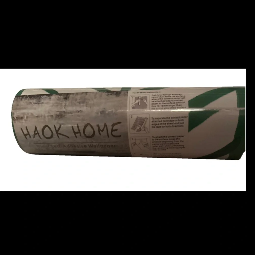Hoak Home Peel & Stick Green White Vinyl Herringbone SelfAdhesive Wallpaper Boho