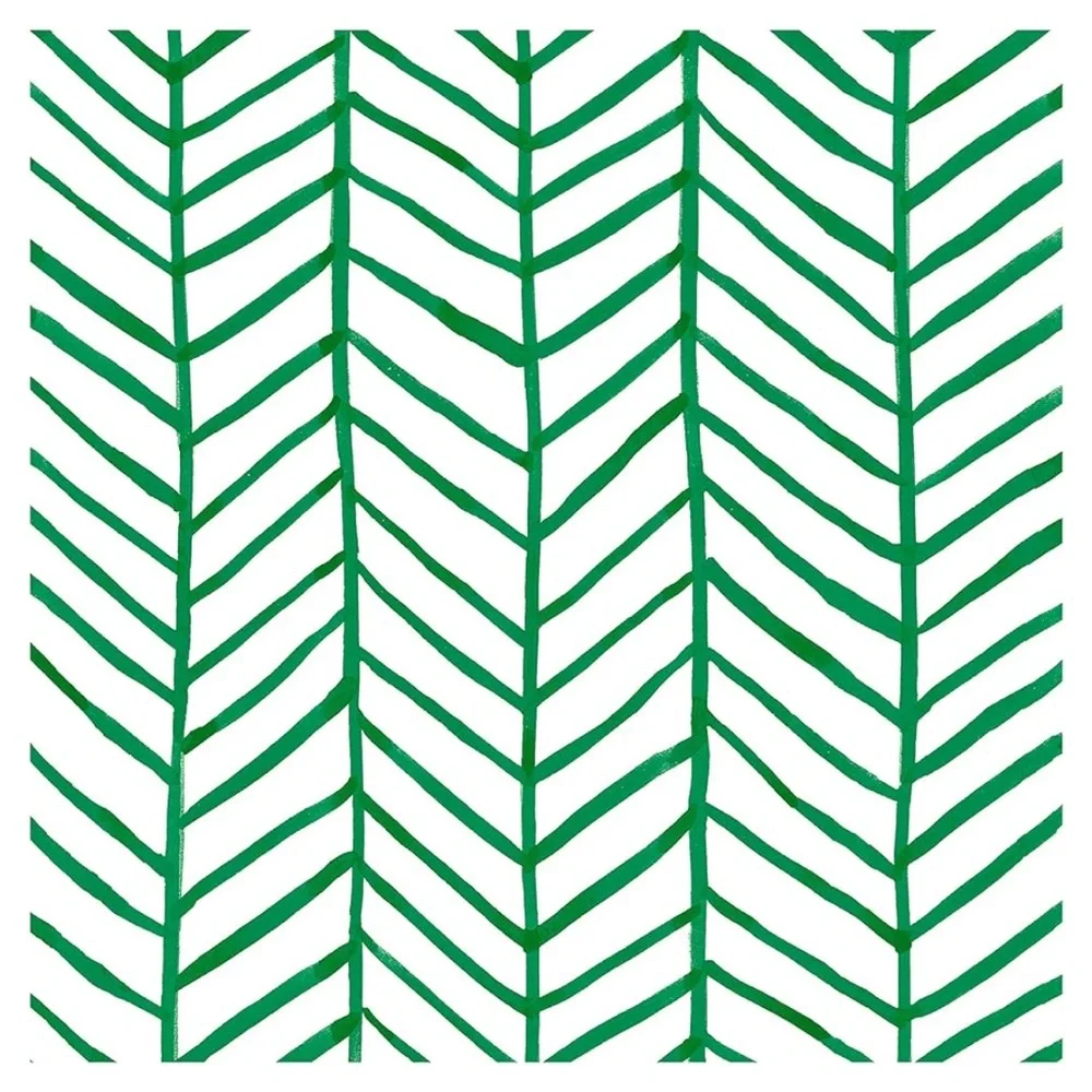 Hoak Home Peel & Stick Green White Vinyl Herringbone SelfAdhesive Wallpaper Boho