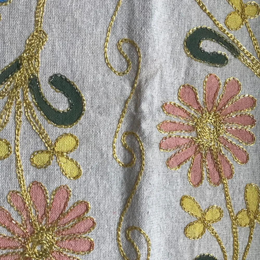 Decorative Turkish table runner with vibrant floral design.