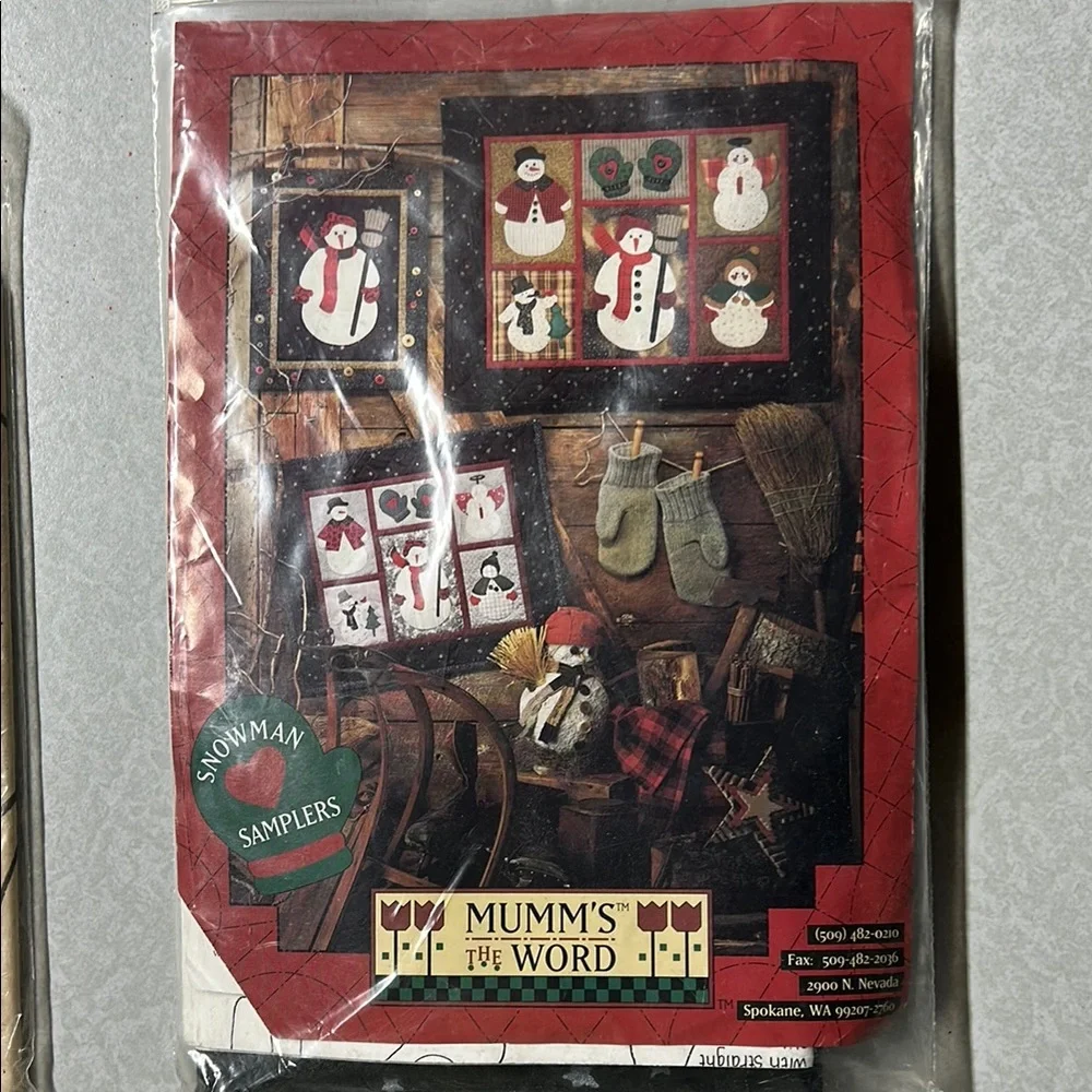 VTG Unused Craft Pattern by Debbie Mumm - 3 Snowman Samplers