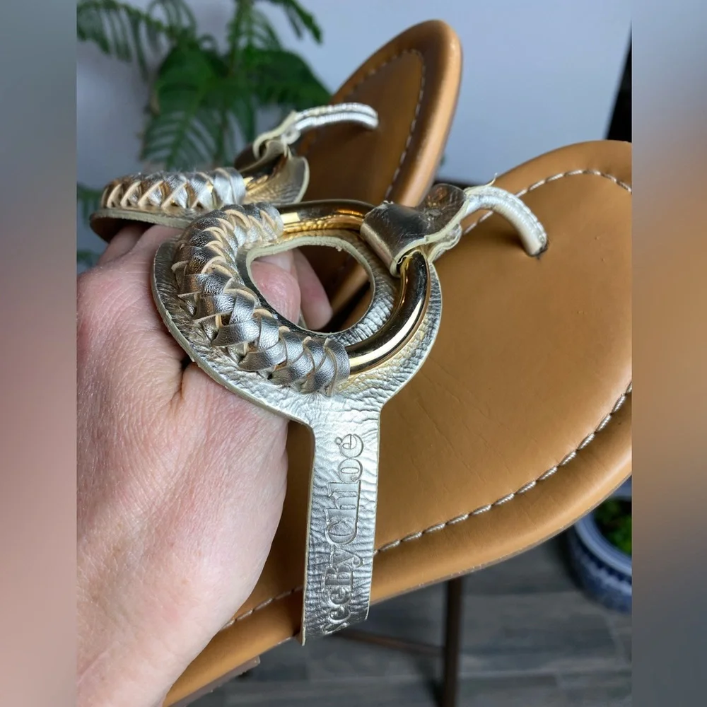 Womens See by Chloé Hana Leather Sandals Size 36 Made in Spain