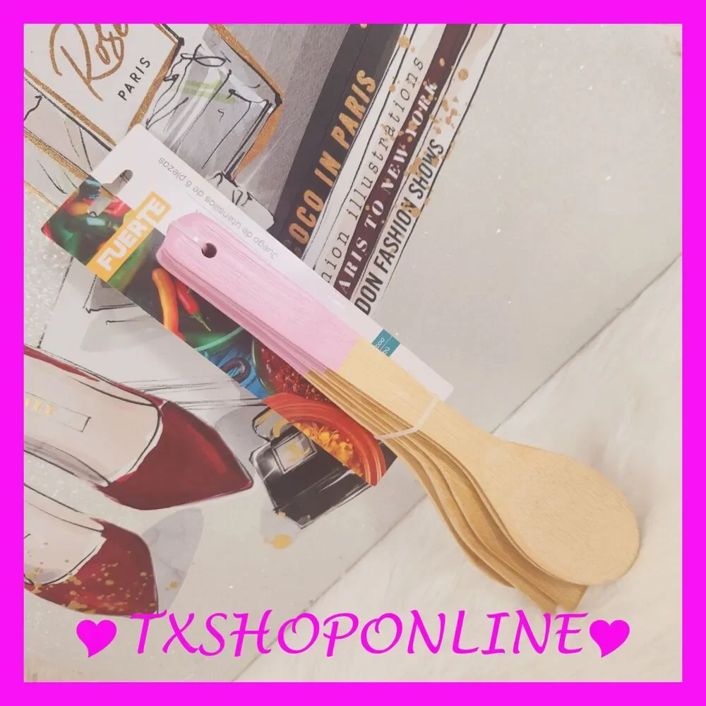 💗🥄6 pc bamboo utensil set🥄💗