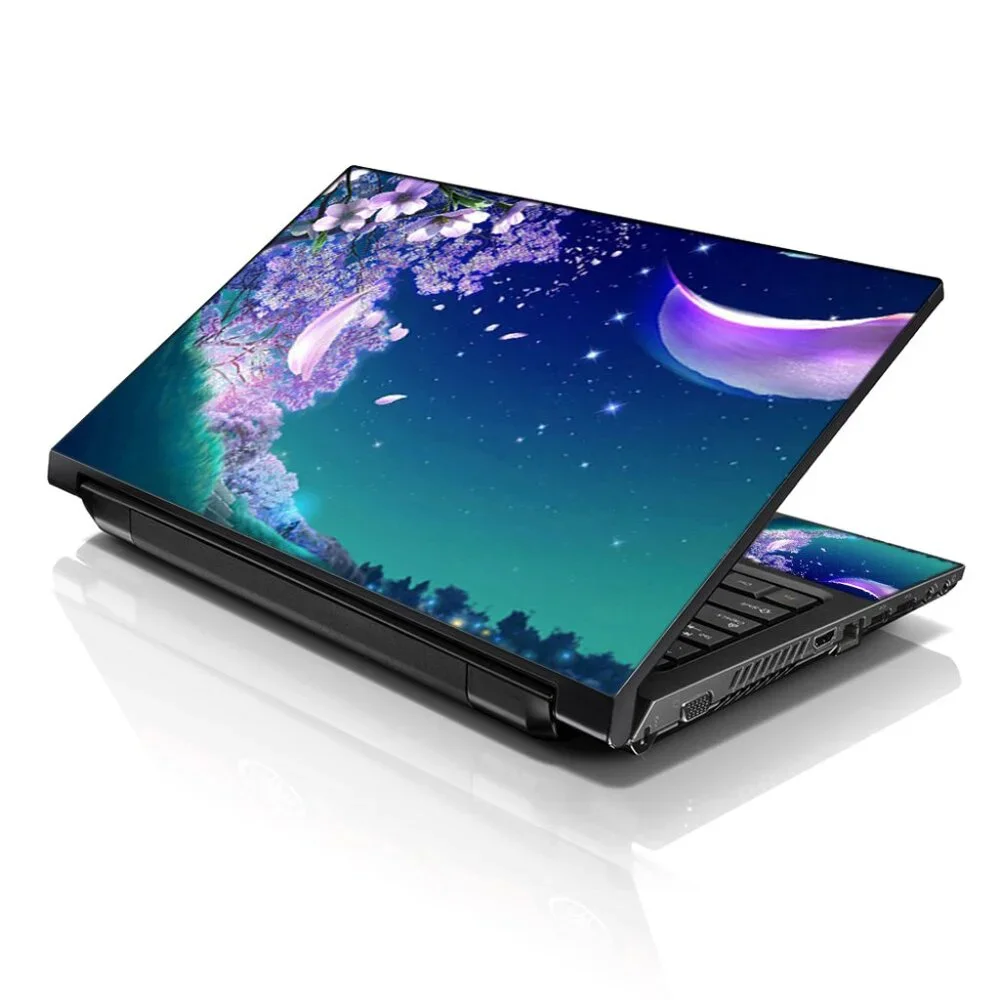 LSS 15.6 & 17.3 Inches Laptop Notebook Skin Sticker Decal - Night Floral
