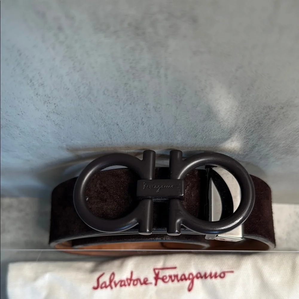 Salvatore Ferragamo Black Leather Belt