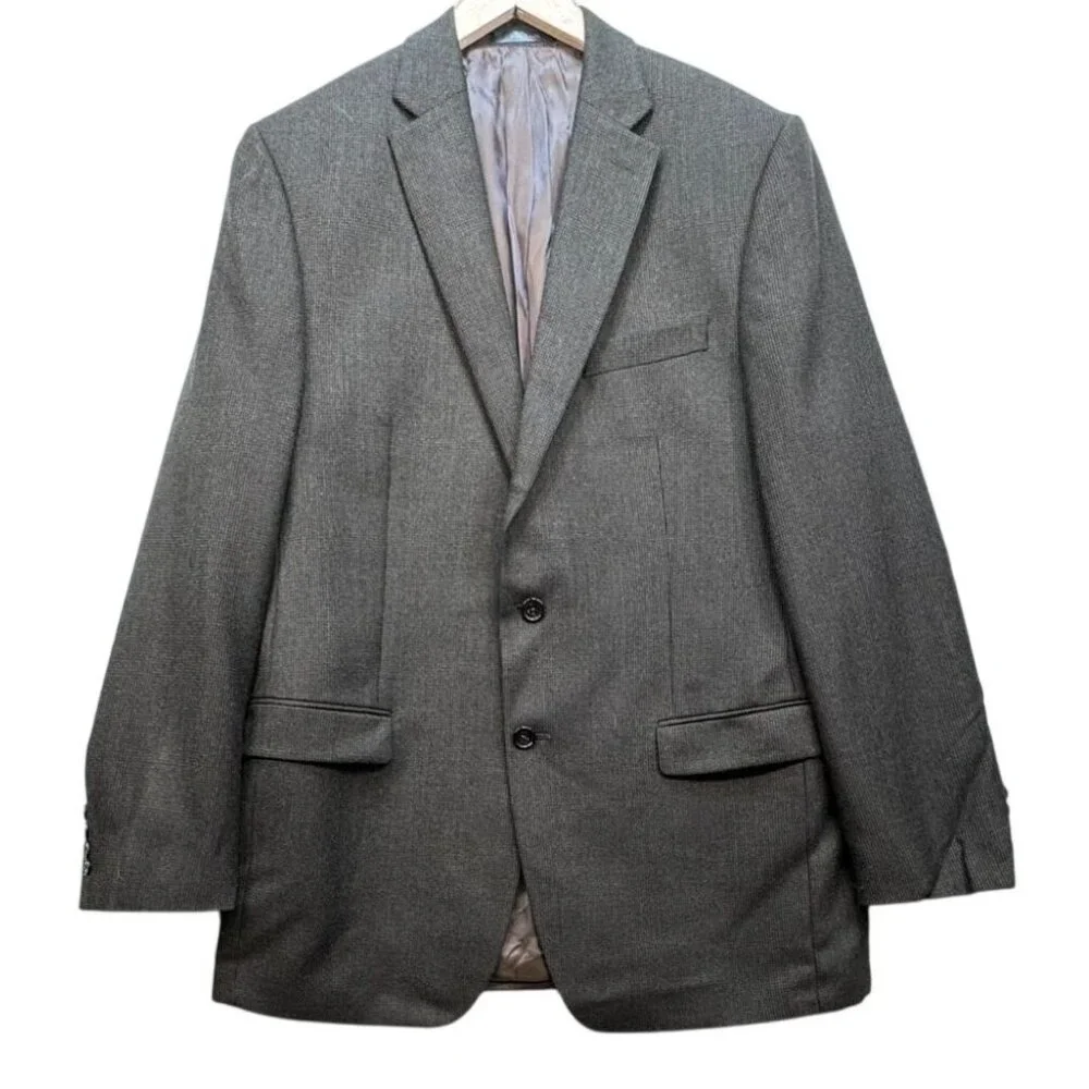 Lauren Ralph Lauren Mens Wool Blazer 42L Brown Tweed Preppy Scholar
