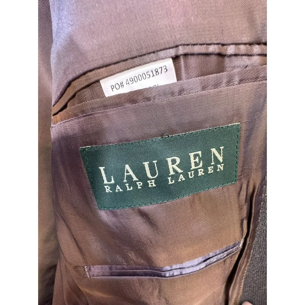 Lauren Ralph Lauren Mens Wool Blazer 42L Brown Tweed Preppy Scholar