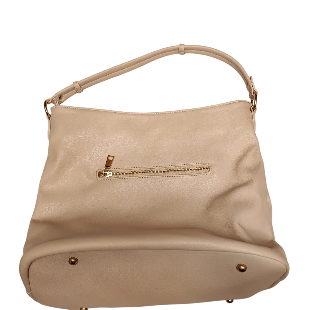 Quilted White Sand Hobo Bag