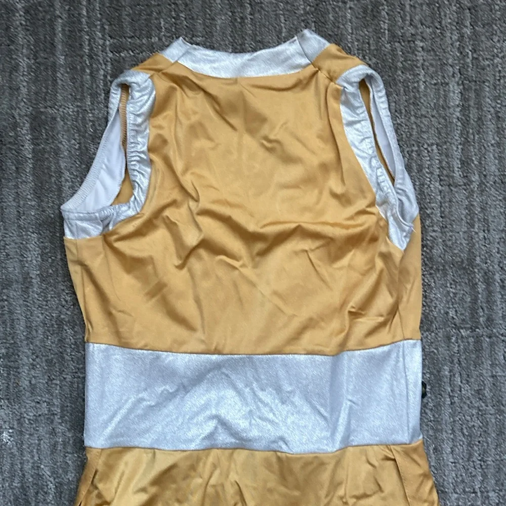 Kelle V-Neckline w/ Metallic Trim and Accented at Waistline