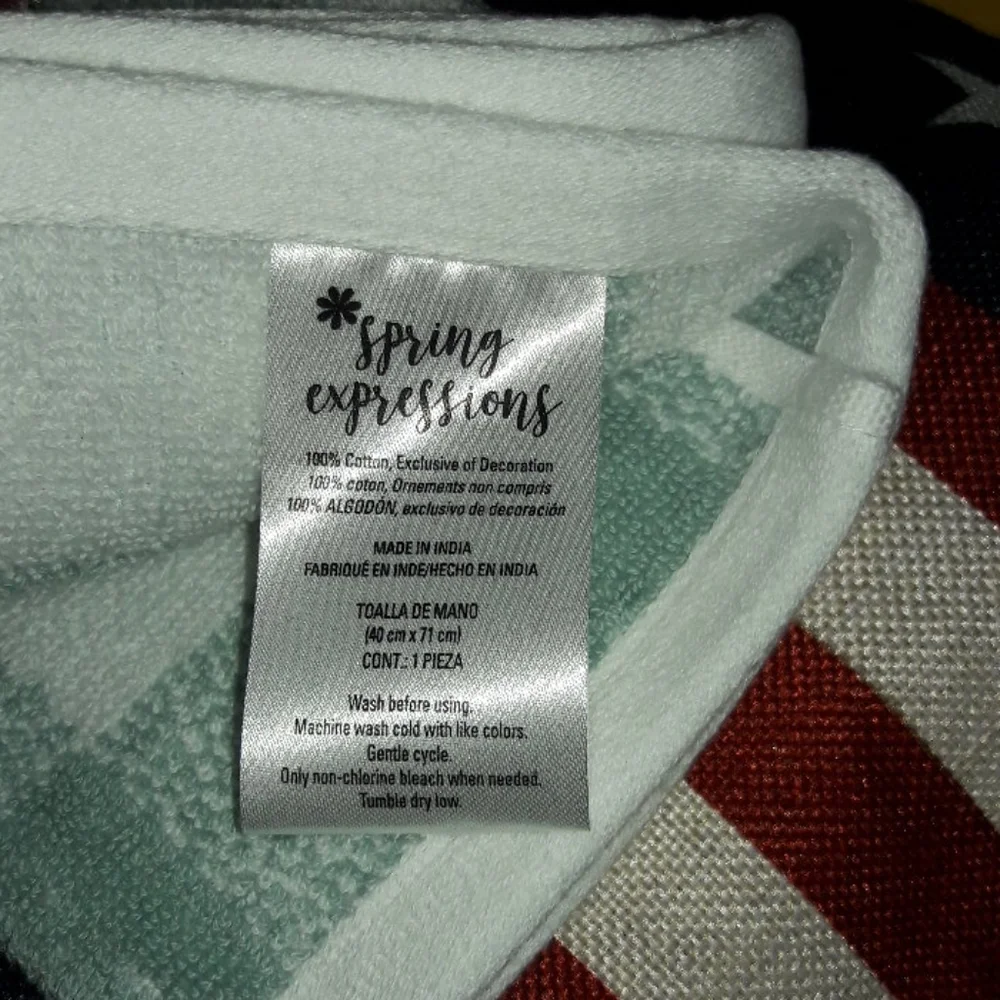 2 Pc Bathroom Hand Towels Spring Expressions 100% Cotton