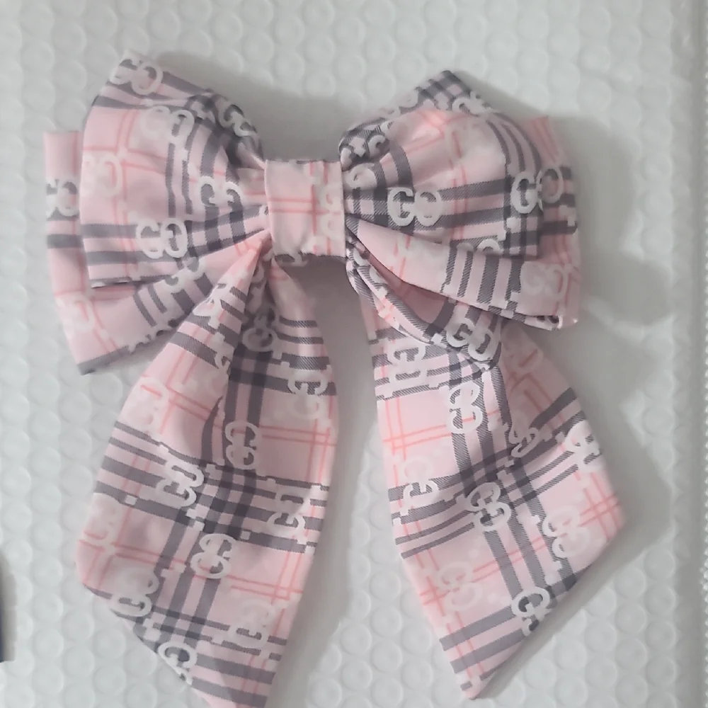 Pink Plaid Kids Hair Bow