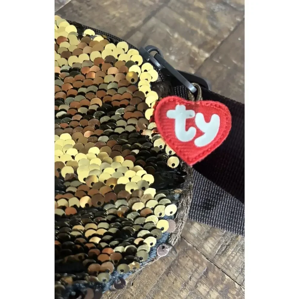 TY Fashion Beanie Baby Sloth Sequin Fanny Pack Belt Bag New With Original Tags