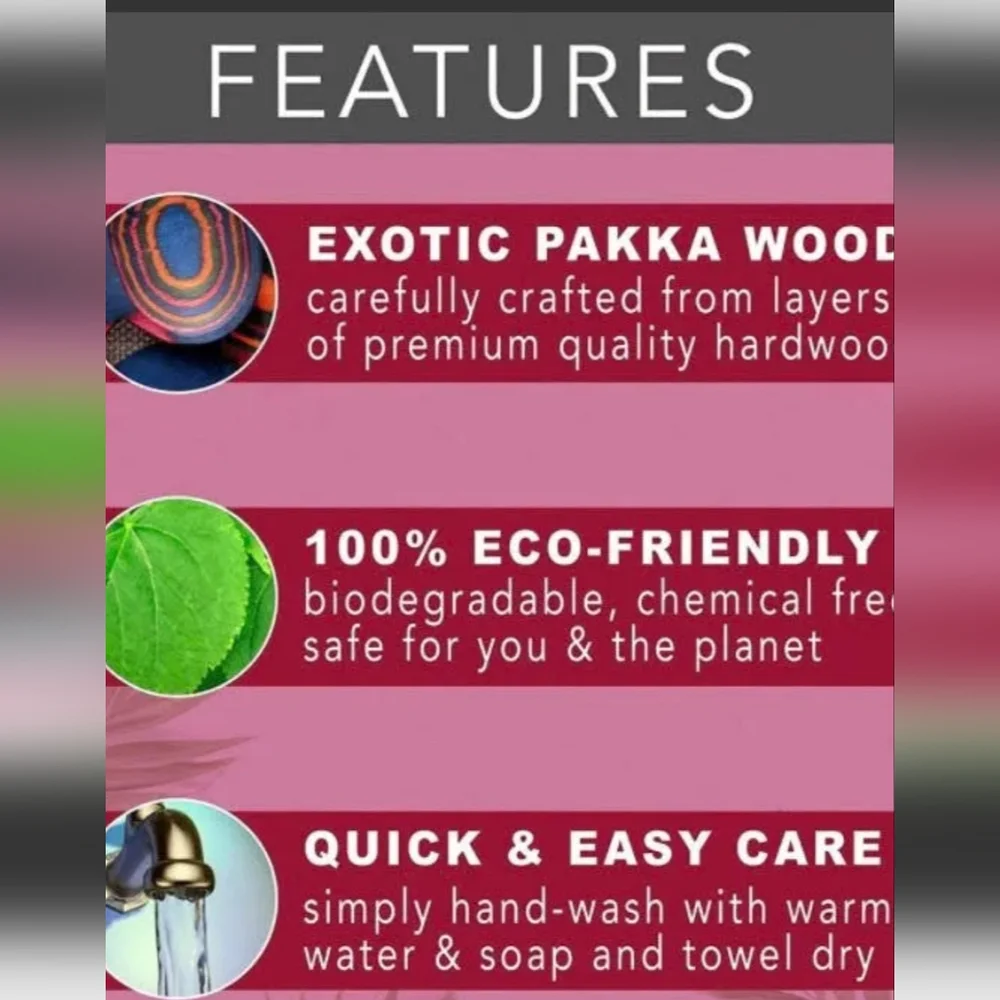 Pakkawood Colorful Wooden Kitchenware Spoon Set