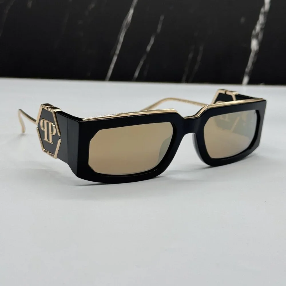 NEW SPP119M 700G PHILIPP PLEIN ROSE VENUS SHINY BLACK `MEN SUNGLASSES
