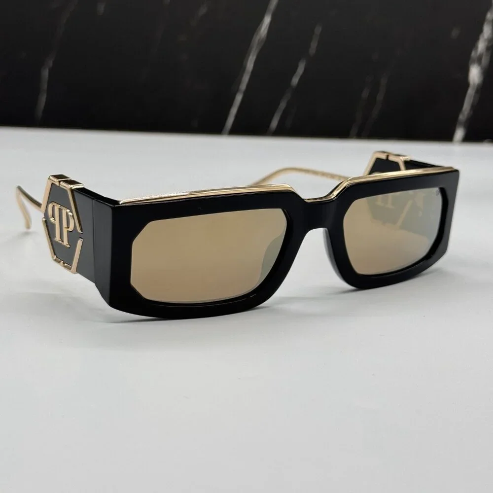 NEW SPP119M 700G PHILIPP PLEIN ROSE VENUS SHINY BLACK `MEN SUNGLASSES