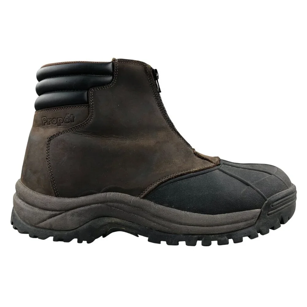 Propet Men's Size 11.5 X(3E) Blizzard Mid Zip Brown Leather 3M Insulated Boots