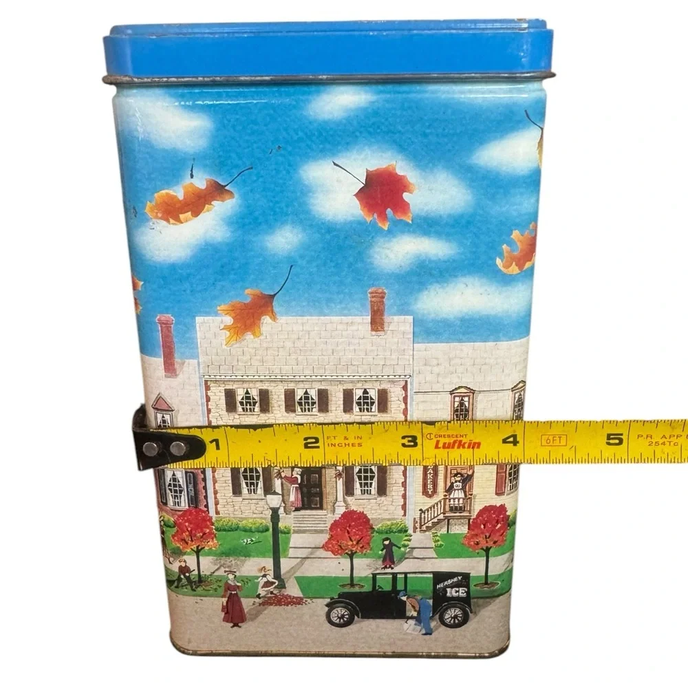 Vintage Decorative Hershey Chocolate Hometown Series Tin with Autumn Scene