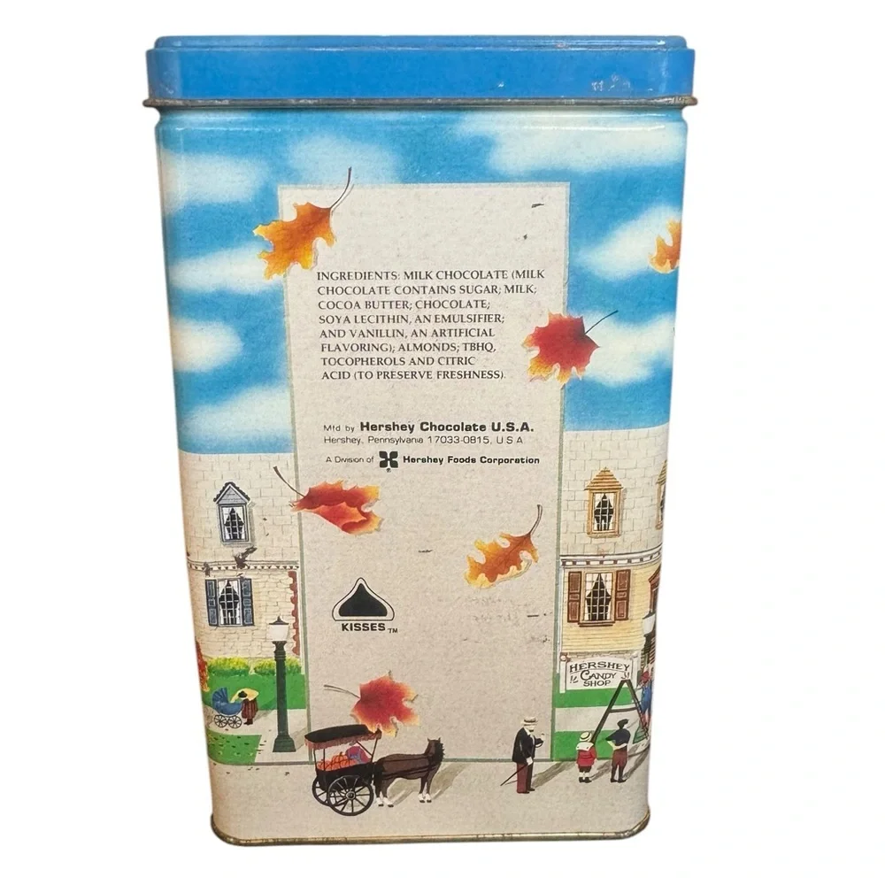 Vintage Decorative Hershey Chocolate Hometown Series Tin with Autumn Scene