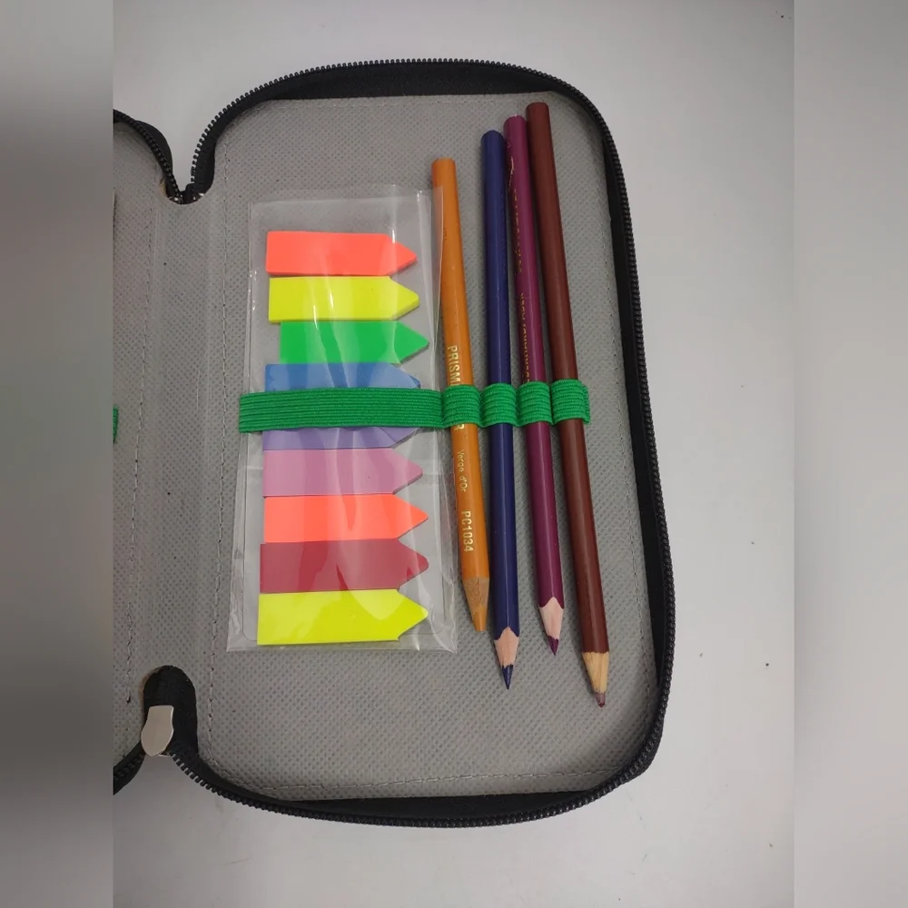 Beckman of Norway Large 3 Section Capacity Pencil Case Multi-Slot Pencil Pouch