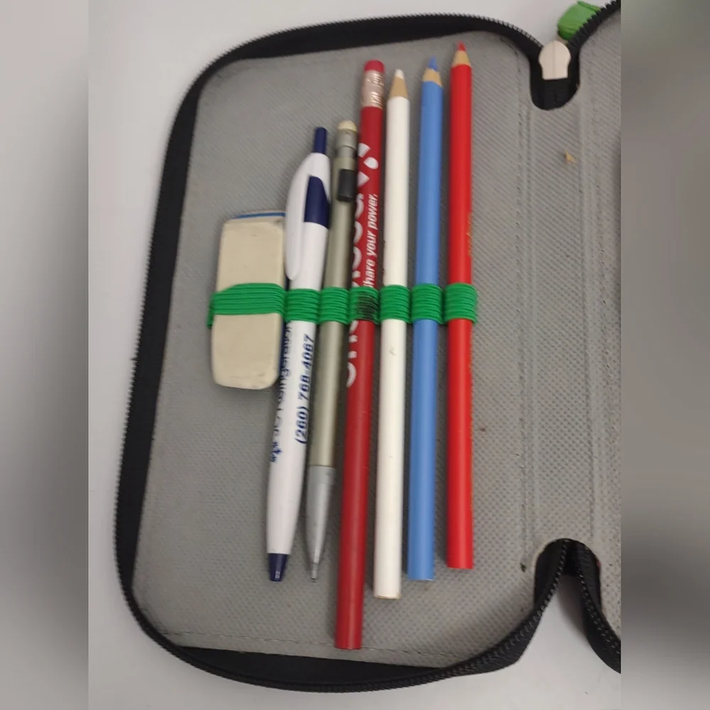 Beckman of Norway Large 3 Section Capacity Pencil Case Multi-Slot Pencil Pouch