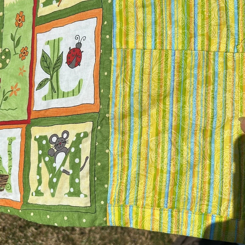 Child Quilt Hand Quilted ABCs Frogs Animals Bugs